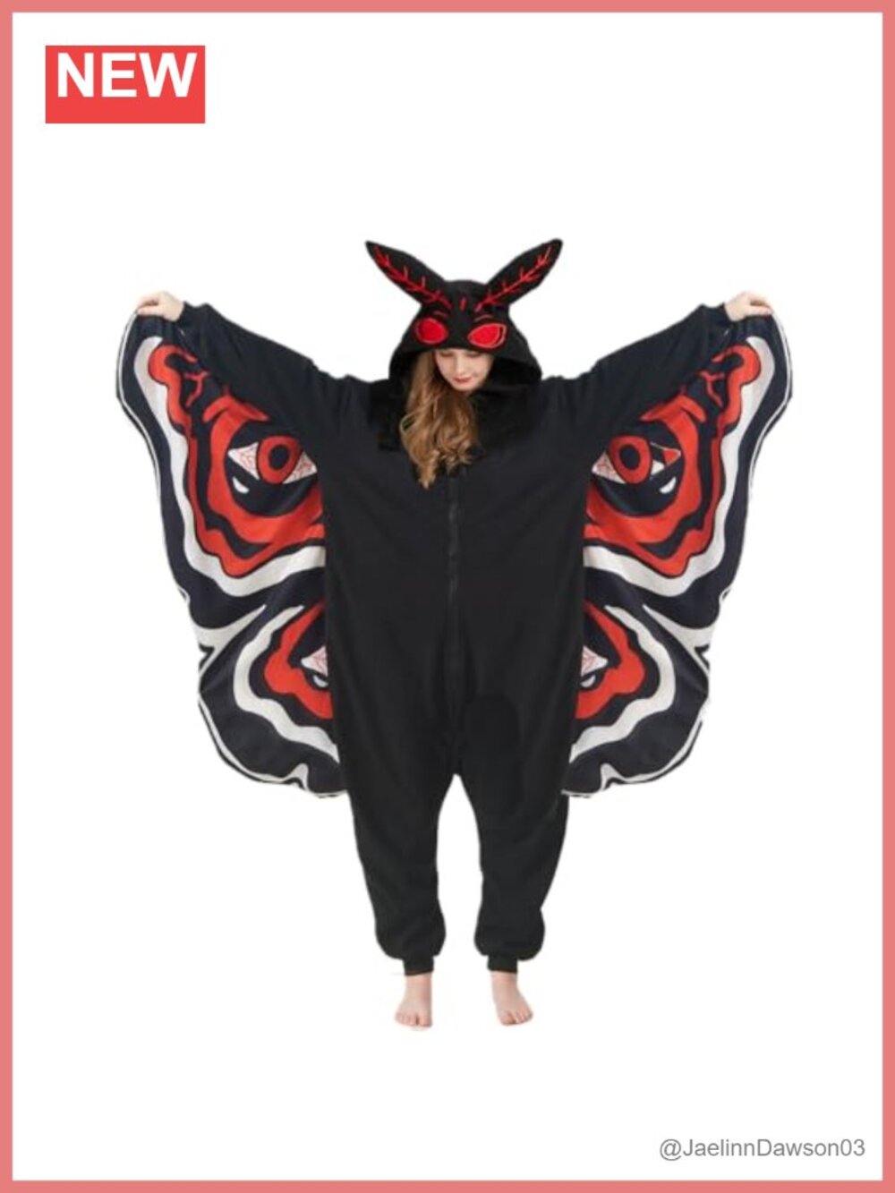 Mothman Onesie Pajamas Polar Fleece Halloween Costume Adult Unisex